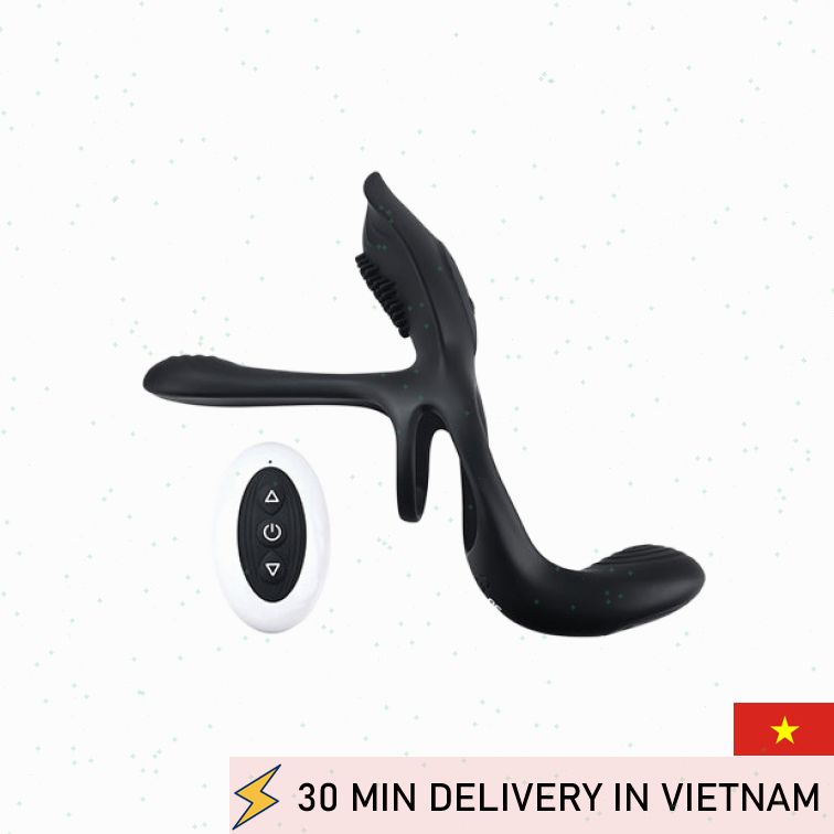 Couples Vibrating Ring Triple Stimulation Toy 