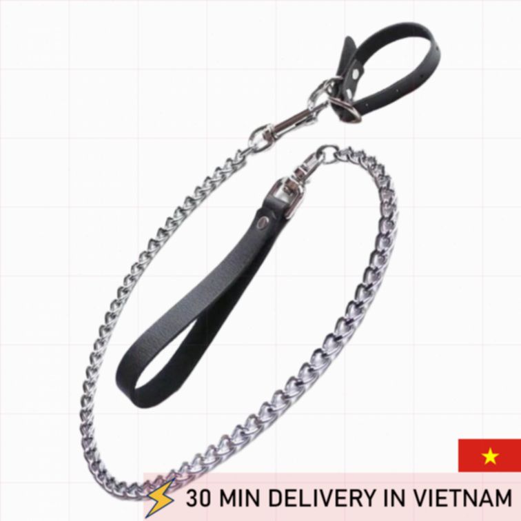 Cock Ring Chain Leash Dominant Control Set 