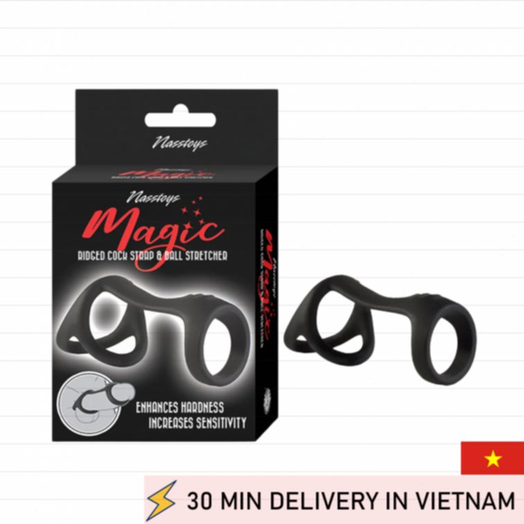 Ribbed Cock Ring Ball Stretcher Strong Grip 