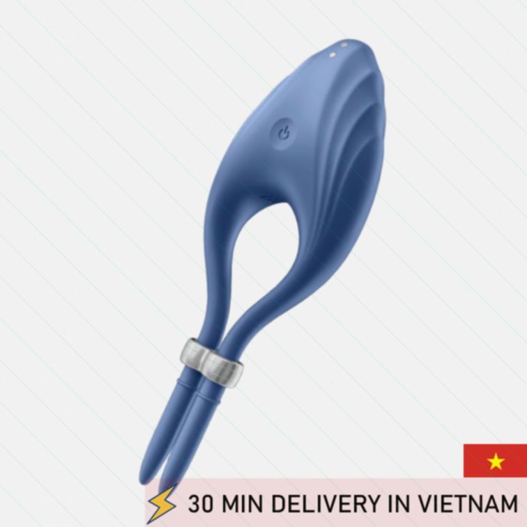 Couple Vibrating Ring Blue Dual Pleasure Boost 