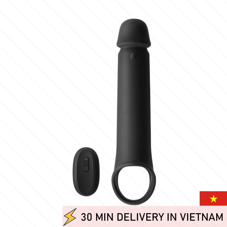 Vibrating Penis Extender 24cm Power Boost Sleeve 