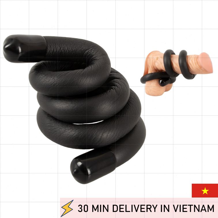 Flexible Penis Ring Black Adjustable Strong 