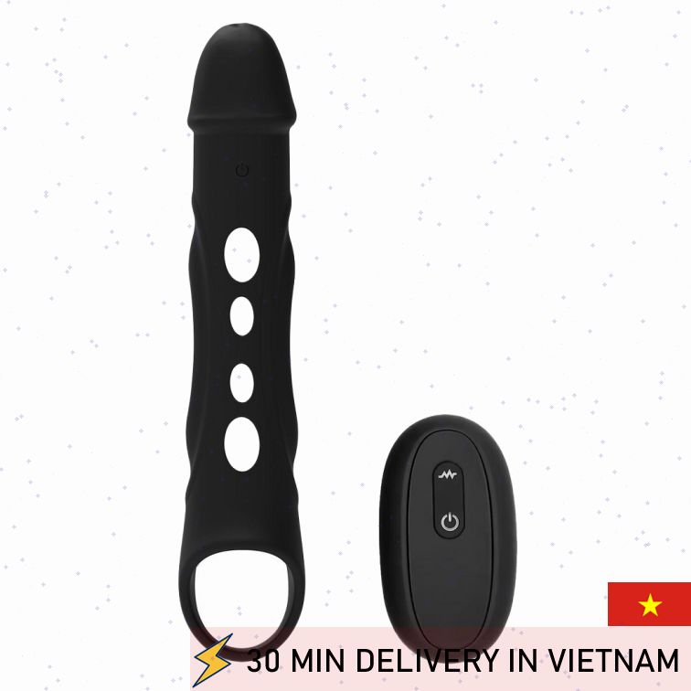 Dreamtoys Ramrod Remote Vibrating Sleeve Black 26cm 