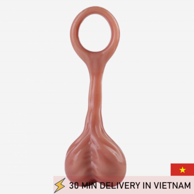 Vibrating Cock Ring Flesh Tone Dual Stim 