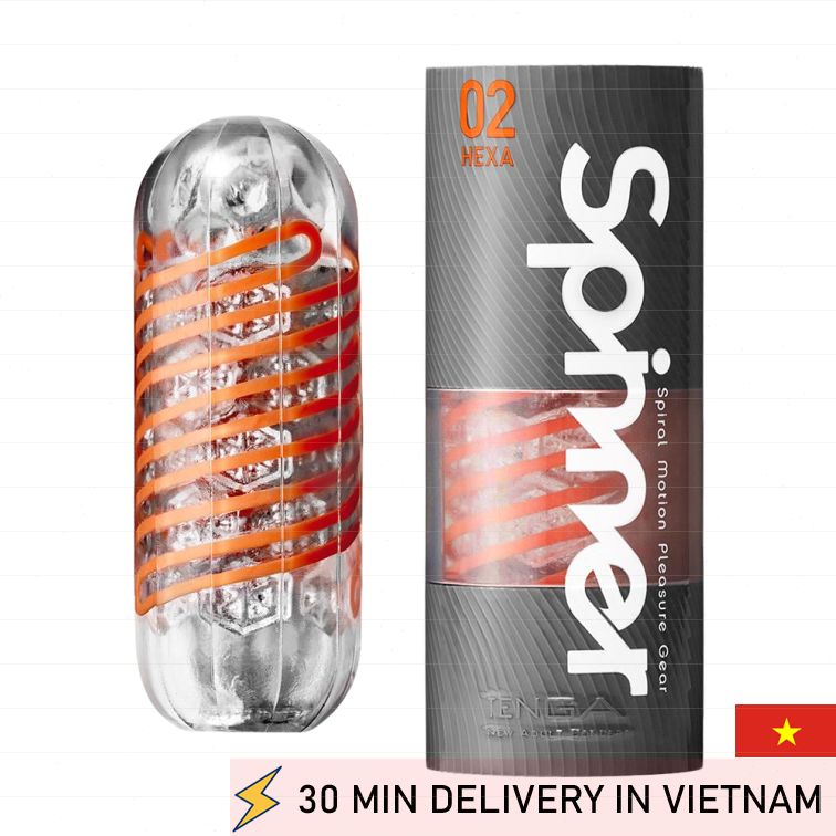 Spinner Cup Orange Textured Male Masturbator Toy 