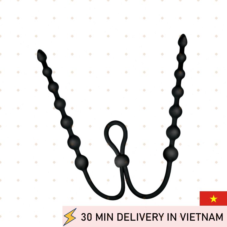 Dual ended anal beads smooth silicone intense play 