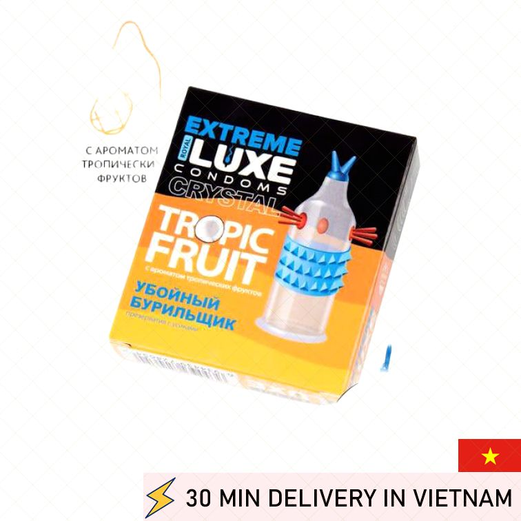 Luxe Extreme Tropical Ribbed Condom Intense Pleasure 