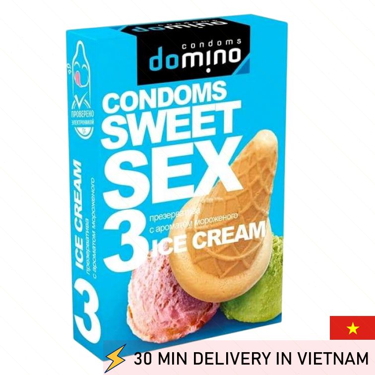 Domino Sweet Sex Ice Cream Flavor Condoms 3 Pack 