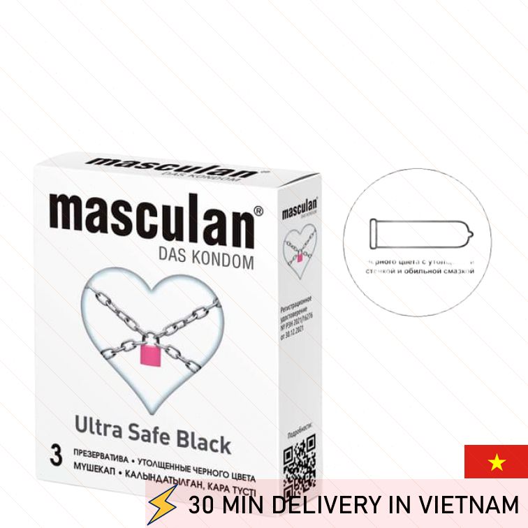 Ultra Safe Black Condoms Thick Strong Protection 