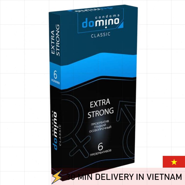 Extra Strong Condoms Domino 6 Pack Secure Fit 