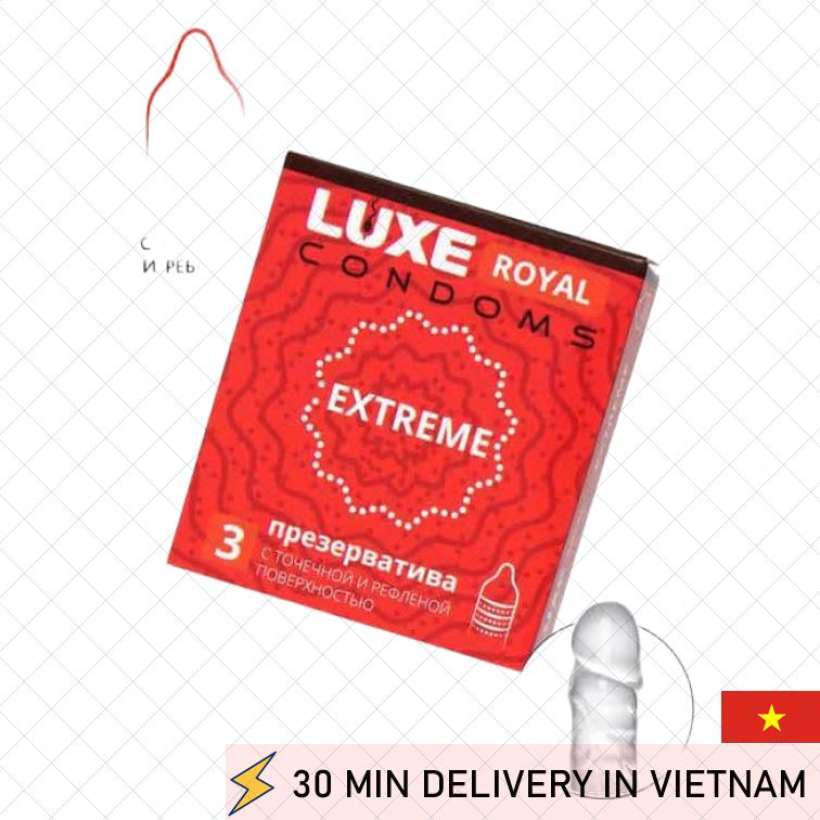 Luxe Royal Extreme Condoms Ribbed Dotted Pack 3 
