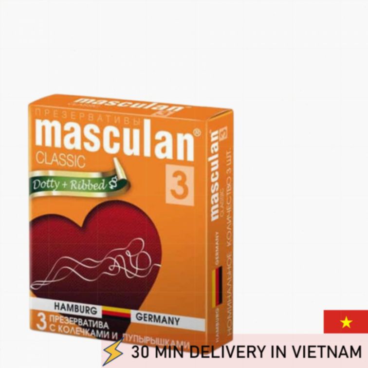 Masculan Dotty Ribbed Condoms 3 Pack Extra Pleasure 