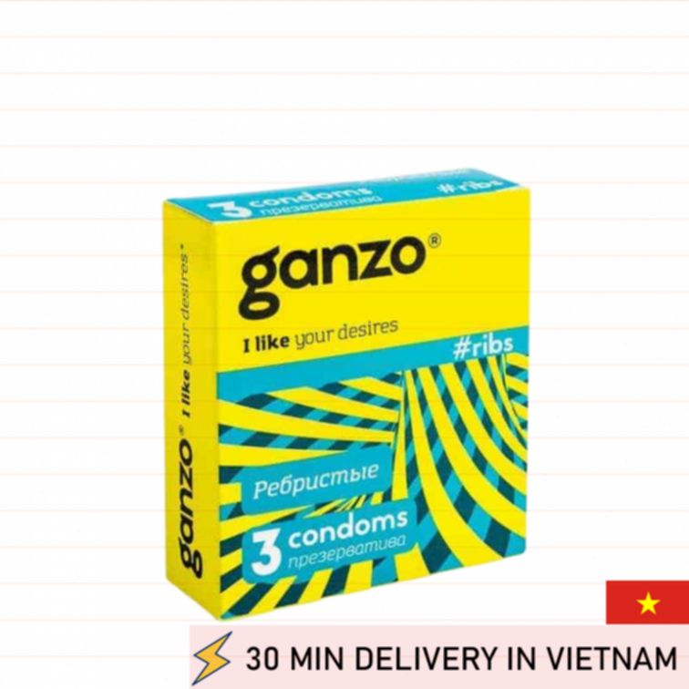 Ribbed Condoms Ganzo Textured Pleasure Pack 