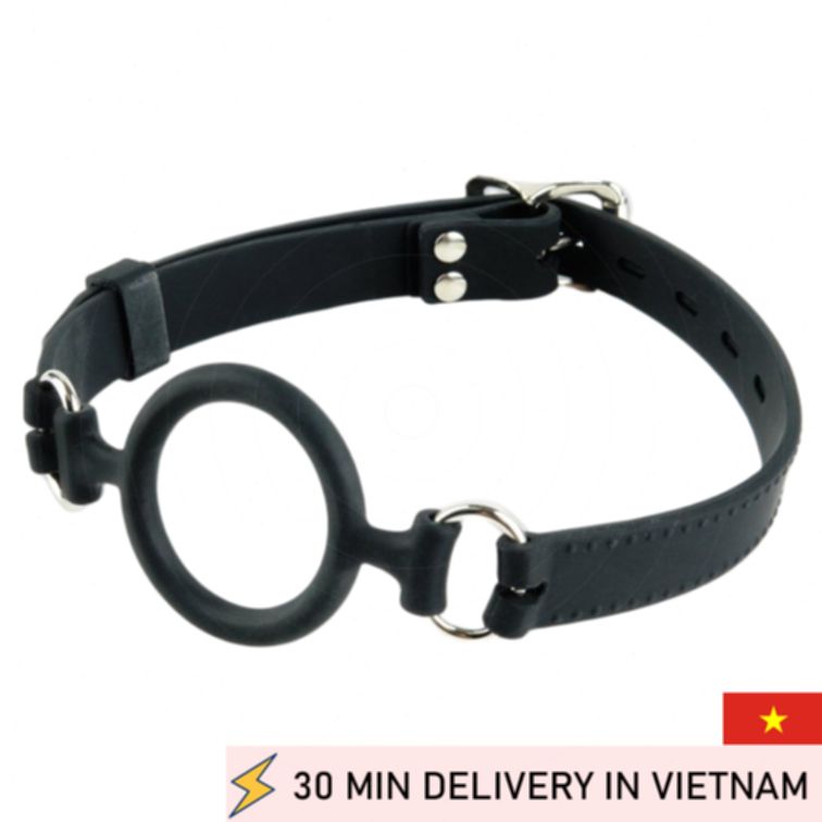 Ring Gag Black Soft Comfort Intense BDSM Play 