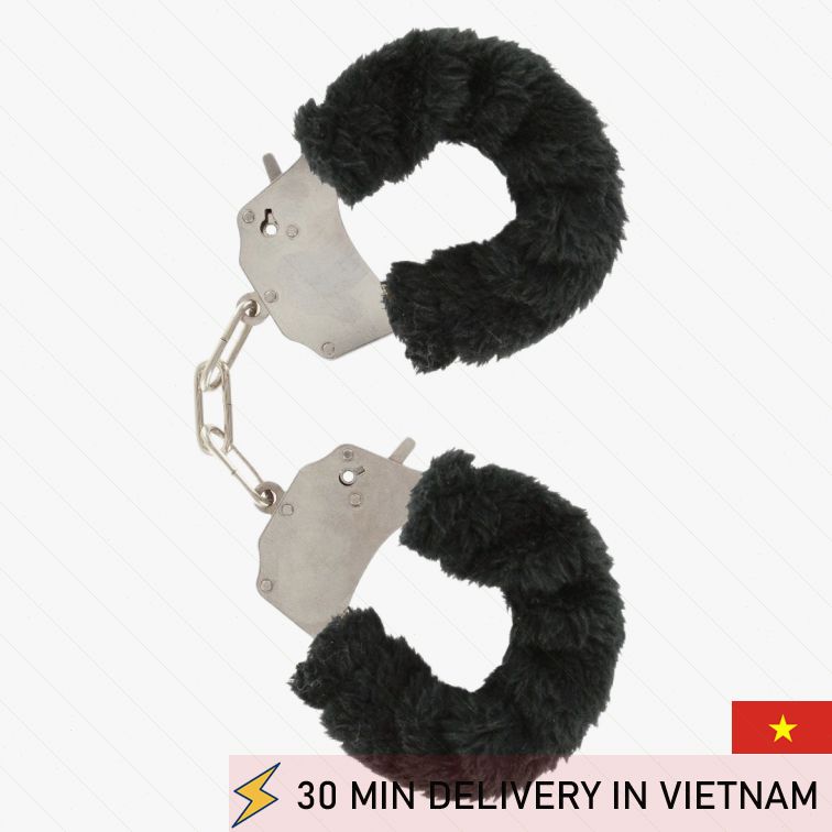 Furry Handcuffs Black Soft Fun Bondage 