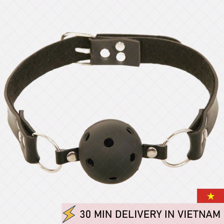 Breathable Ball Gag Black BDSM Mouth Restraint Play 