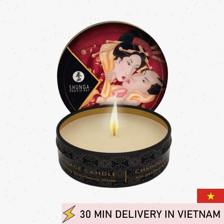 Massage Candle Strawberry Champagne Sensual Relax 