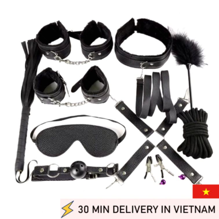 BDSM Bondage Set 11 Piece Furry Restraint Kit 