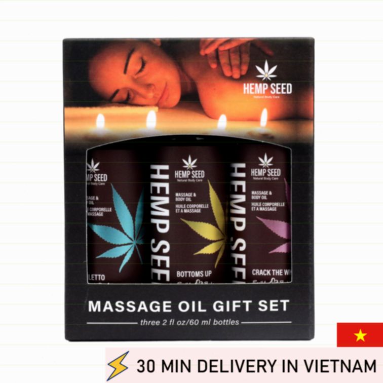Massage Oil Gift Set Romantic 3 Scents Pack 