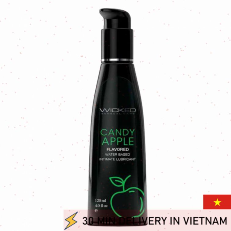 Wicked Aqua Oral Lube Caramel Apple 120ml Sweet Gel 