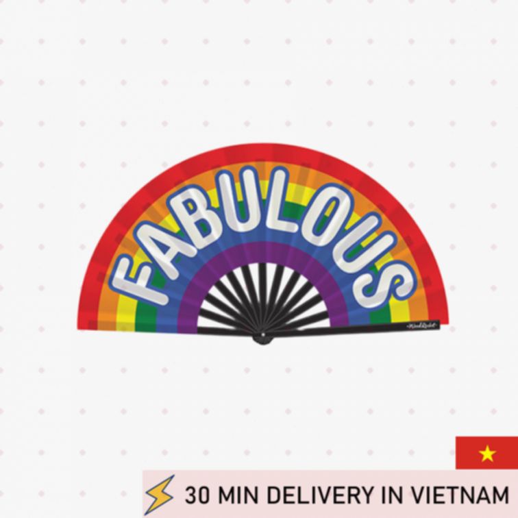 Rainbow folding fan fabulous pride colorful style 