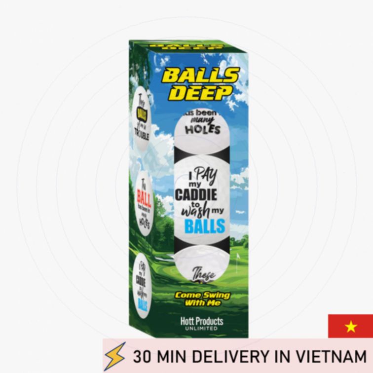 Balls Deep Funny Golf Balls 3 Pack Novelty Gift 