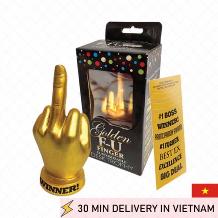 Funny Middle Finger Trophy Gold Gift Joke 